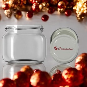 400 cc PAŞABAHÇE LOGOLU Kapaklı Cam Kavanoz-24 LÜ PAKETTE