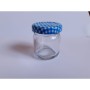 40 Cc. Cam Kavanoz - Mavi Ekose  Kapaklı - 105 Lİ Paket