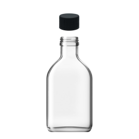 200cc Şeffaf Yassı Cam Şişe Sızdırmaz Kapaklı (Cold Brew)-60 lı pakette