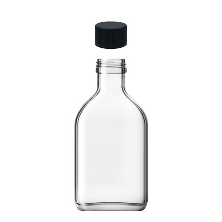 200cc Şeffaf Yassı Cam Şişe Sızdırmaz Kapaklı (Cold Brew)-60 lı pakette