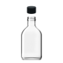 200cc Şeffaf Yassı Cam Şişe Sızdırmaz Kapaklı (Cold Brew)-60 lı pakette