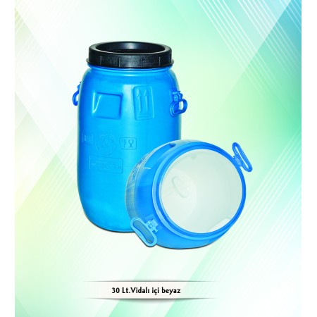30 LT Vidalı İçi Beyaz Bidon