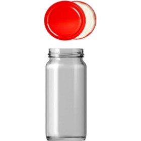 244 Cc. Boru Tipi Kırmızı Kapaklı Cam Kavanoz - 120 Li