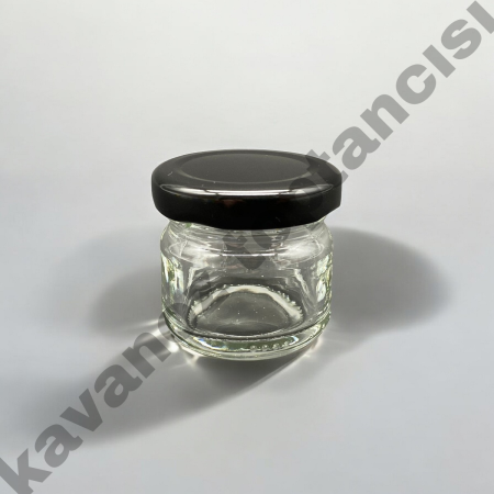 29 Cc. Cam Kavanoz - Siyah Kapaklı - 220 Li