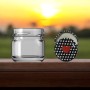 29 Cc. Cam Kavanoz - SİYAH KALP Puantiye Kapaklı - 220 Li