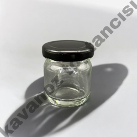 40 Cc. Cam Kavanoz - Siyah Kapaklı - 210 Lu