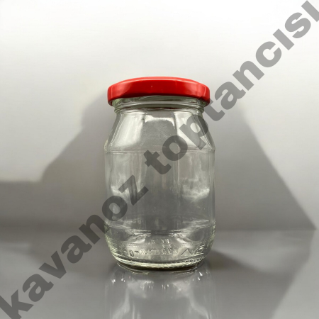 190 Cc. Cam Kavanoz - Kırmızı Kapaklı-60 LI PAKETTE