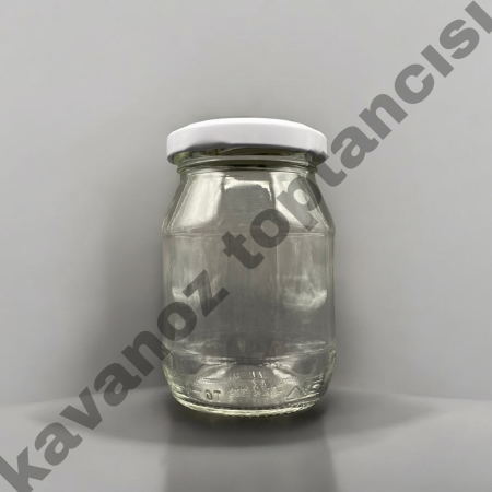 190 Cc. Cam Kavanoz - BEYAZ Kapaklı-60 LI PAKETTE