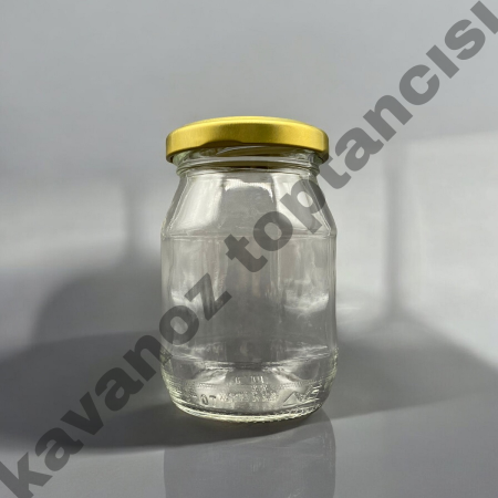 190 Cc. Cam Kavanoz - GOLD Kapaklı-60 LI PAKETTE