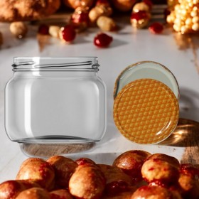 400 cc PETEK Kapaklı Basık Cam Kavanoz-24 LÜ PAKETTE