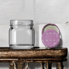 40 Cc. Cam Kavanoz - Pembe Kalp Desen Kapaklı -105 li Pakette(ÜRÜN PAŞABAHÇE'DİR)